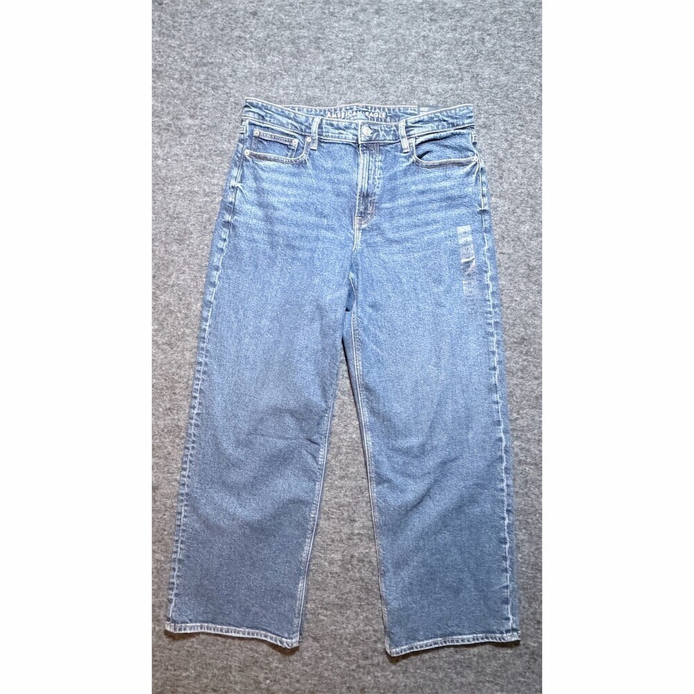 American Eagle Stovepipe High Rise Stretch Jeans Womens 12 31W Blue Wash